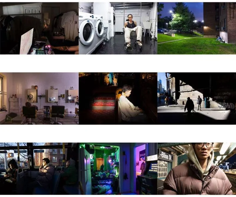 Collage of documentary photographs from A Life in Transit